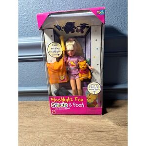 Flashlight Fun Stacie & Pooh‎ Little Sister of Barbie Doll Set New